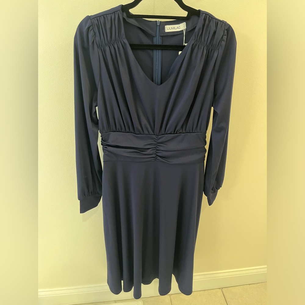 Navy Liumilac Dress, Sz Large
